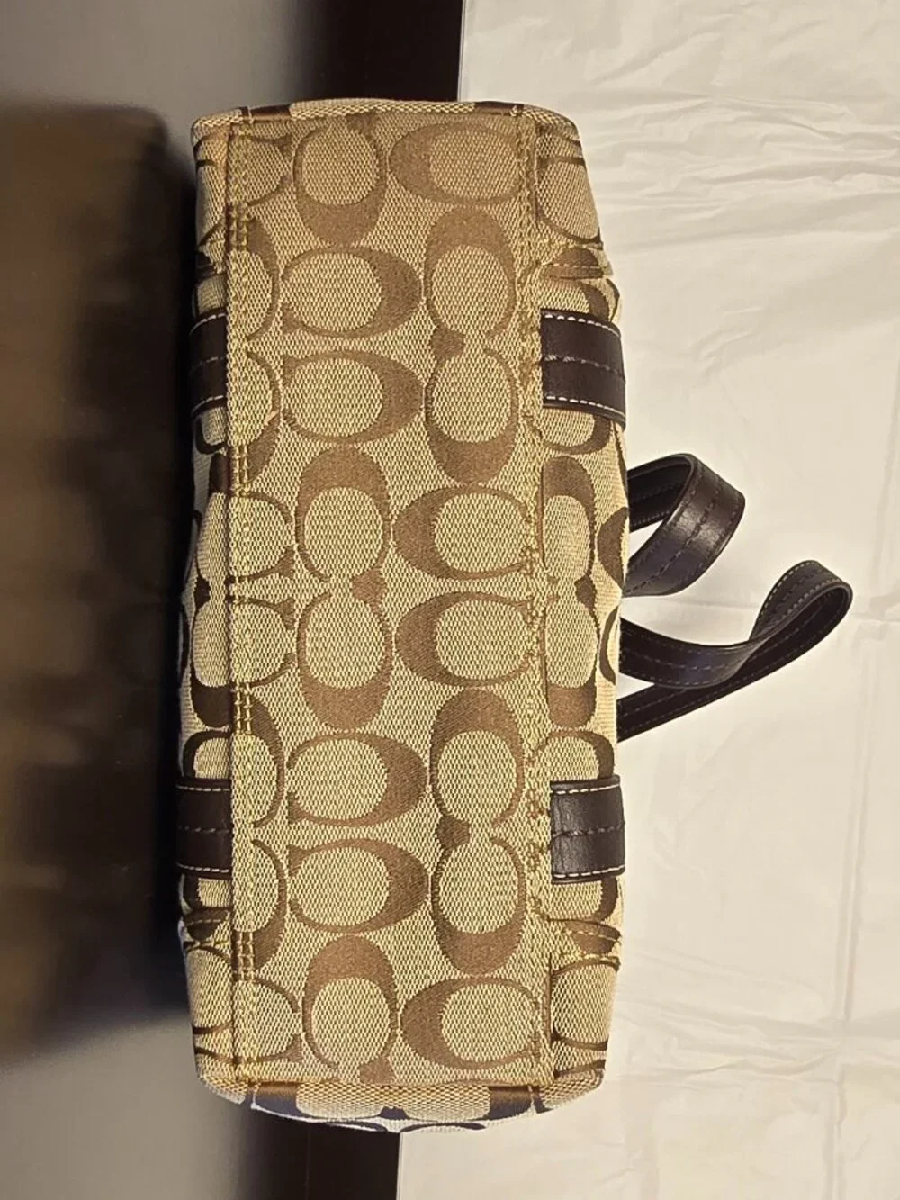 Coach Hampton's Brown and Tan Signature Book Tote Bag